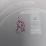 Set of 6 art nouveau plates KG Lunéville pink Lierre Écusson model