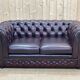 Pair of 2-seater leather Chesterfield sofas from the 1990s by Thomas LLOYD
