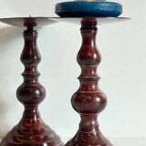 BOUGEOIRS Vintage Patinated Metal Candle Holders