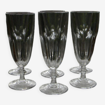 Set of 6 champagne flutes in arques crystal, rambouillet model