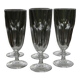 Set of 6 champagne flutes in arques crystal, rambouillet model