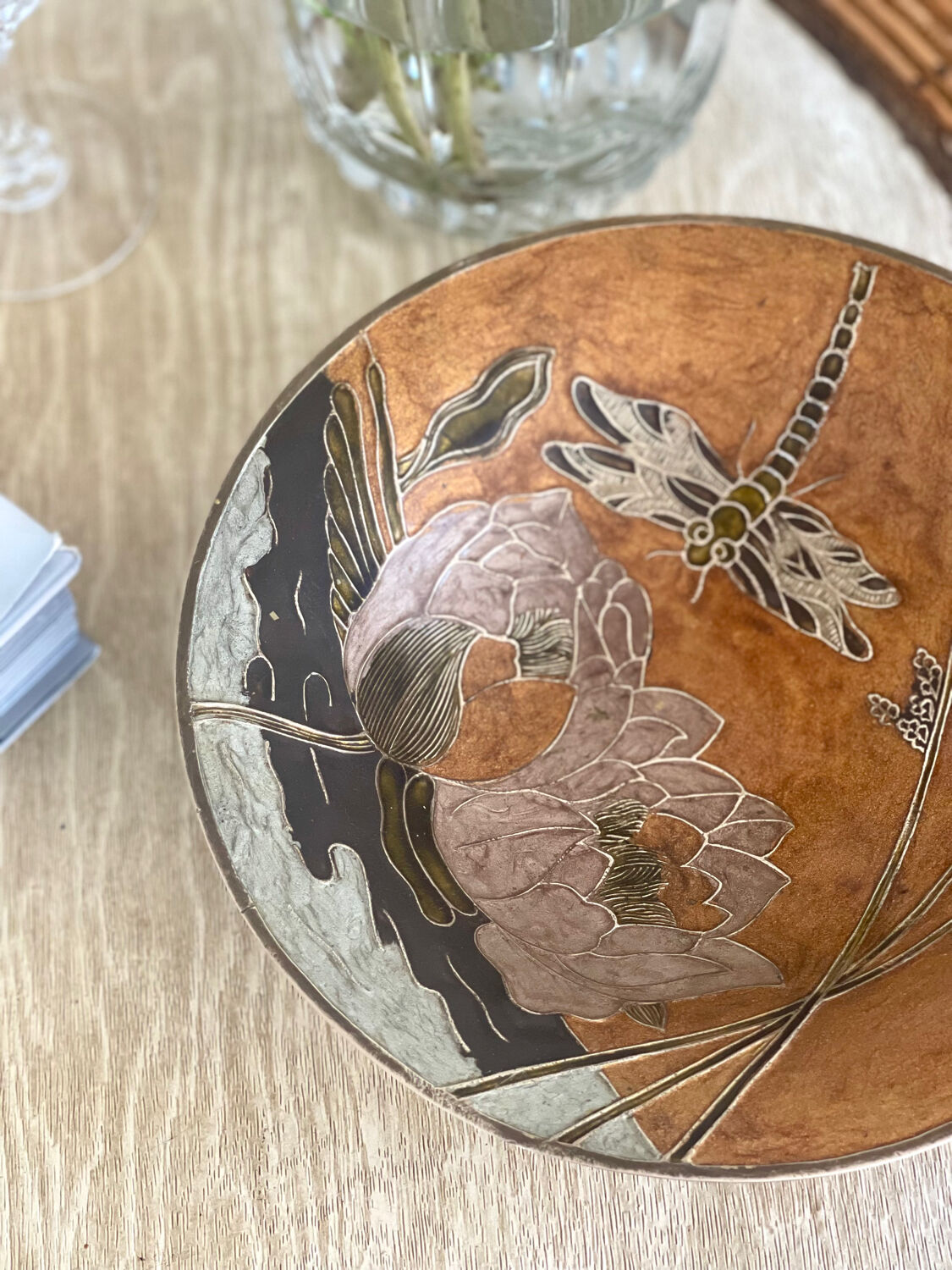 Cloisonné brass cup