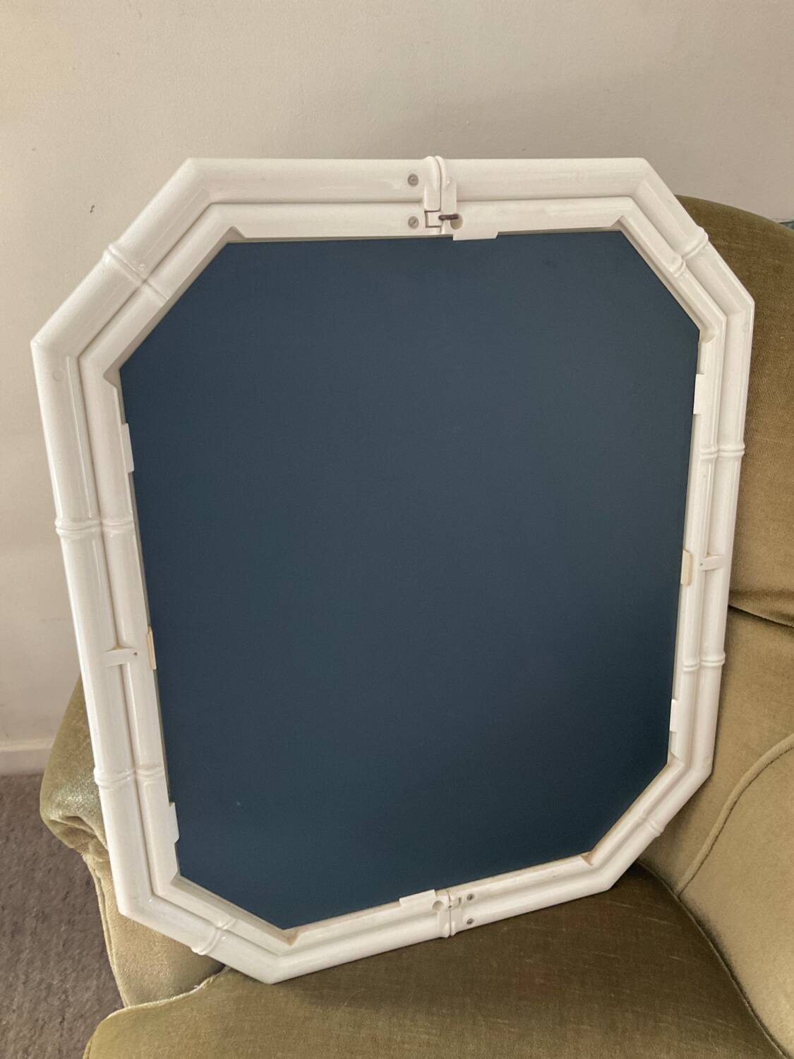 Vintage bamboo-style backelite mirror from the 70s