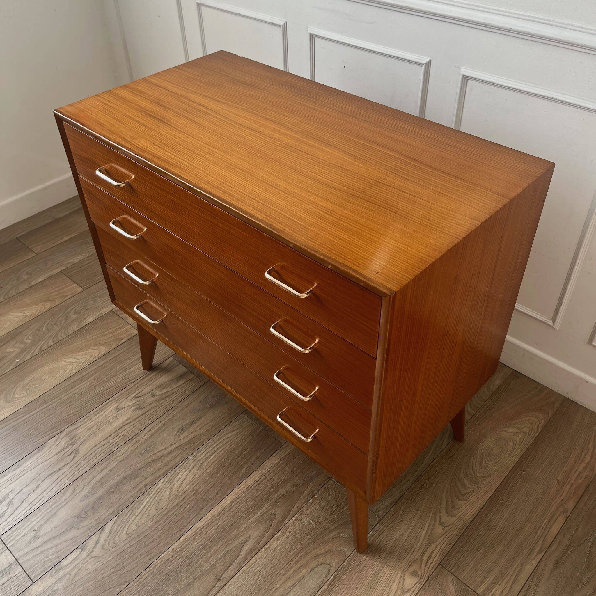 Vintage chest of drawers with compass feet