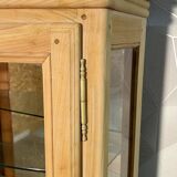 Louis-Philippe display case in stripped solid wood