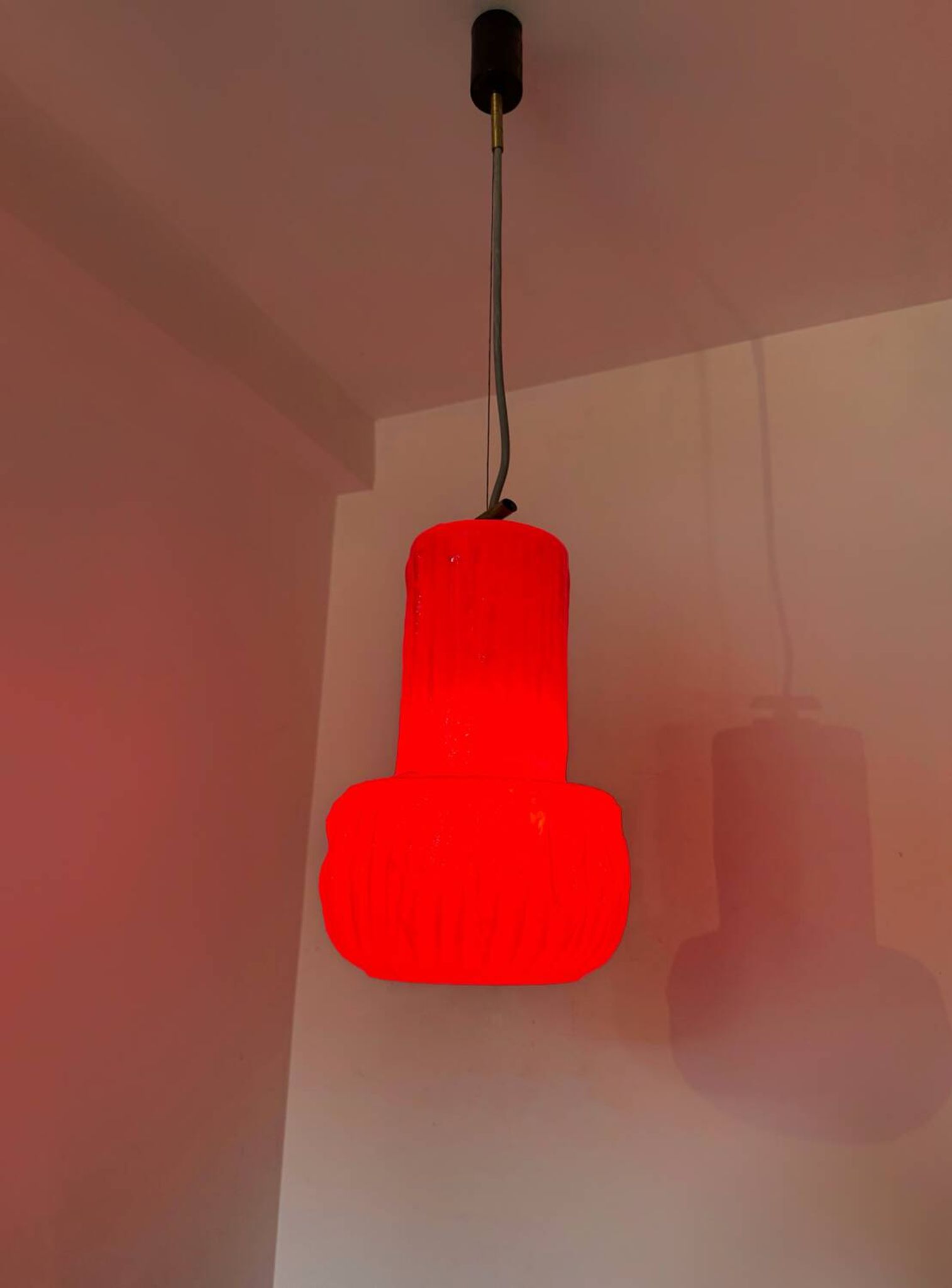 Brutalist glass paste chandelier from the 70s
