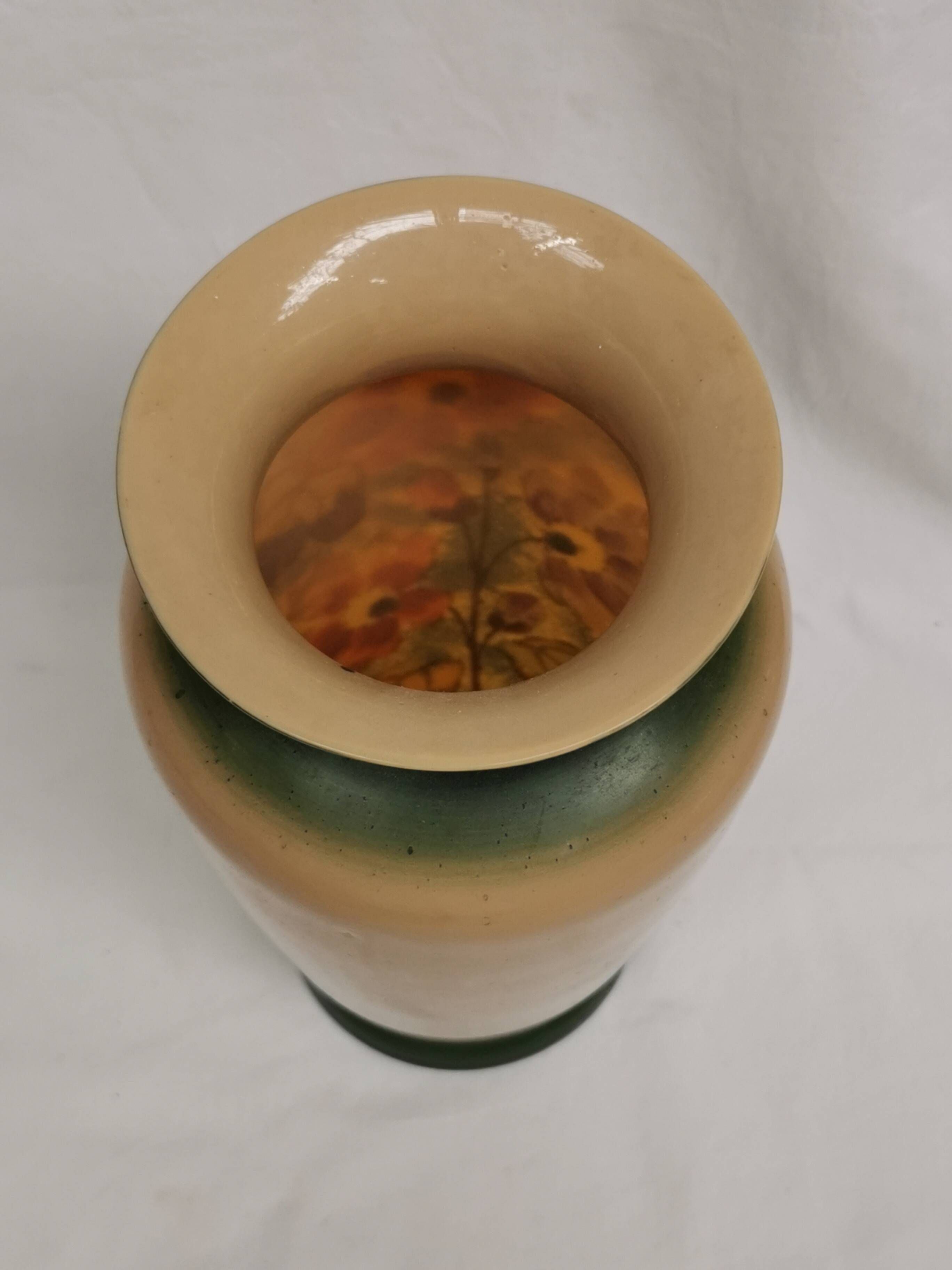 old Opaline Vase, painted / enamelled Floral decoration 19th, Napoleon III