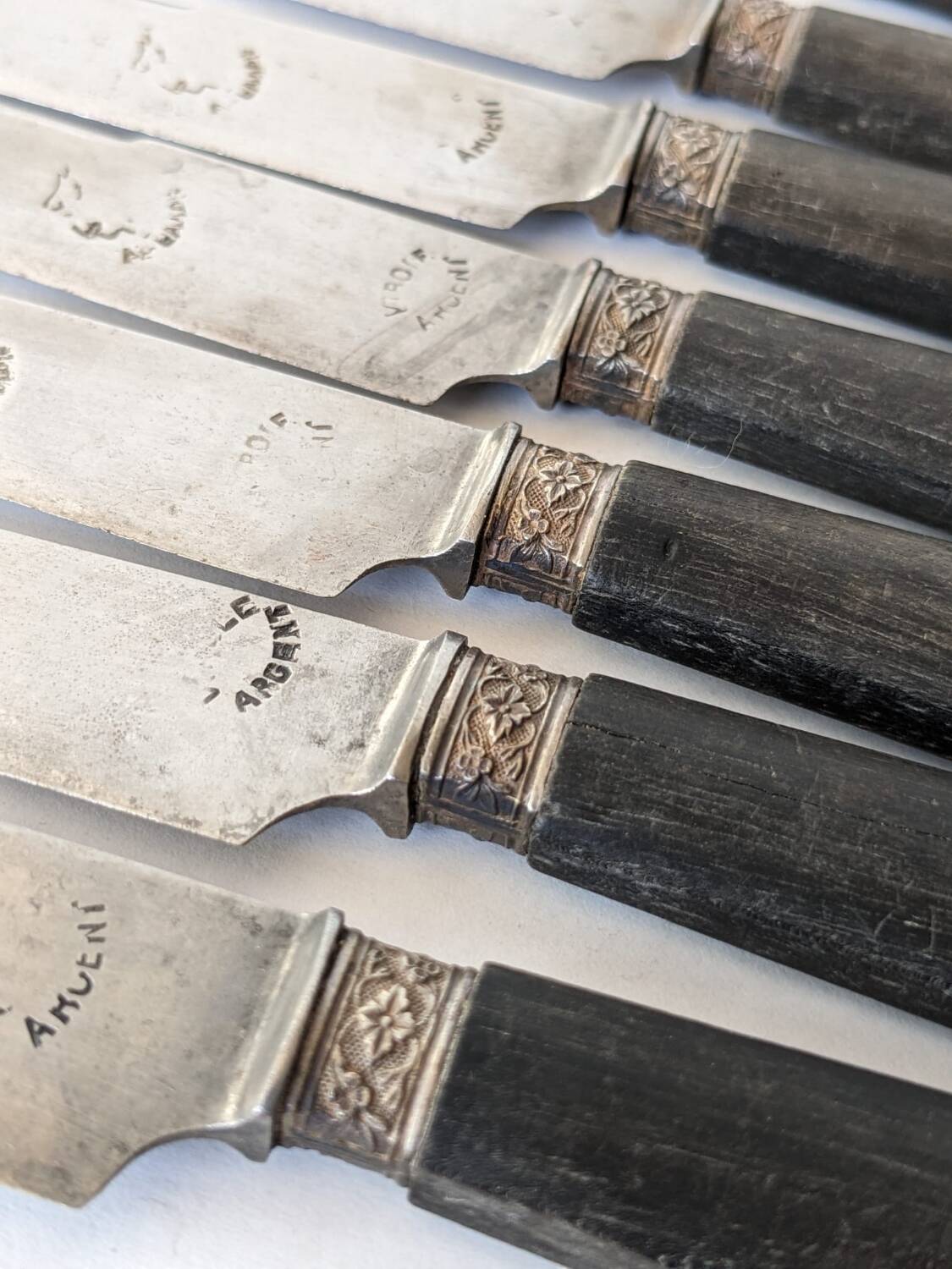 Antique ebony handle knives