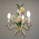 French Vintage Tied Bouquet Style Daisy Flower 3 Light Chandelier