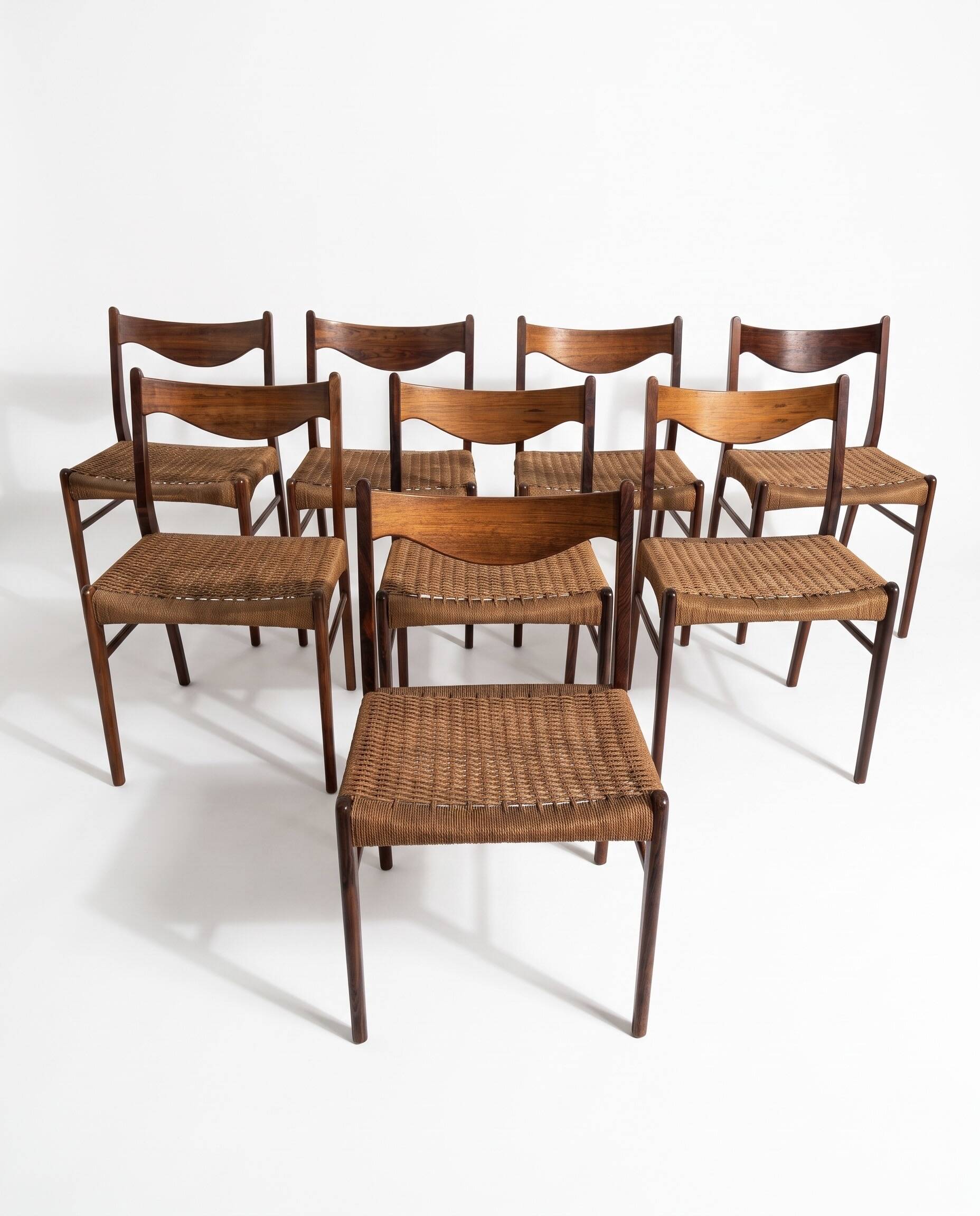 Lot de 8 chaises - A. Wahl Iversen - Glyngøre Stolefabrik - 1960