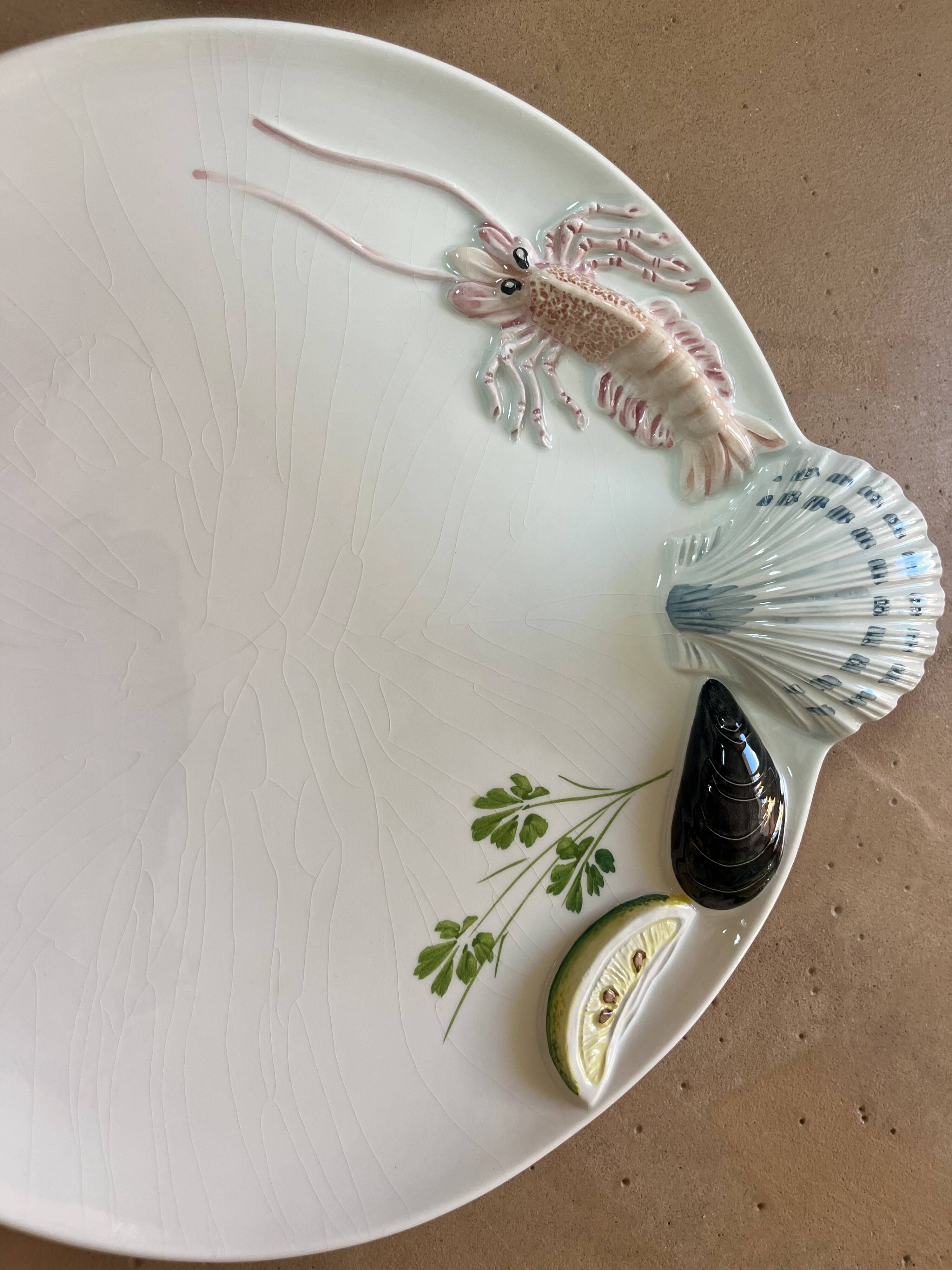 Service of 6 seafood plates Bassano Keramik – Velar – Italy