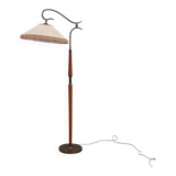 Osvaldo Borsani adjustable floor lamp brass & cherry wood 1950s