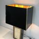 Large lamp in black lacquered wood, gilding and mother-of-pearl. French work. Circa 1970