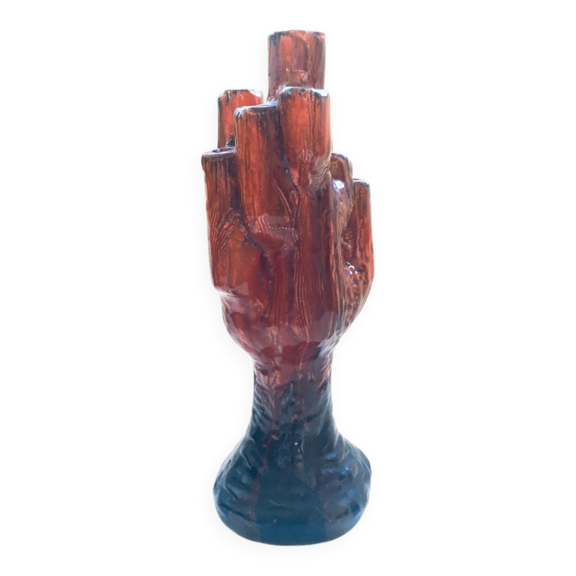 Mid-Century Cactus-Shaped Ceramic Candleholder, 1960s