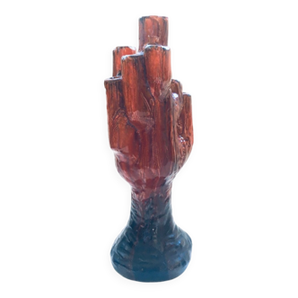 Mid-Century Cactus-Shaped Ceramic Candleholder, 1960s