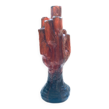 Mid-Century Cactus-Shaped Ceramic Candleholder, 1960s