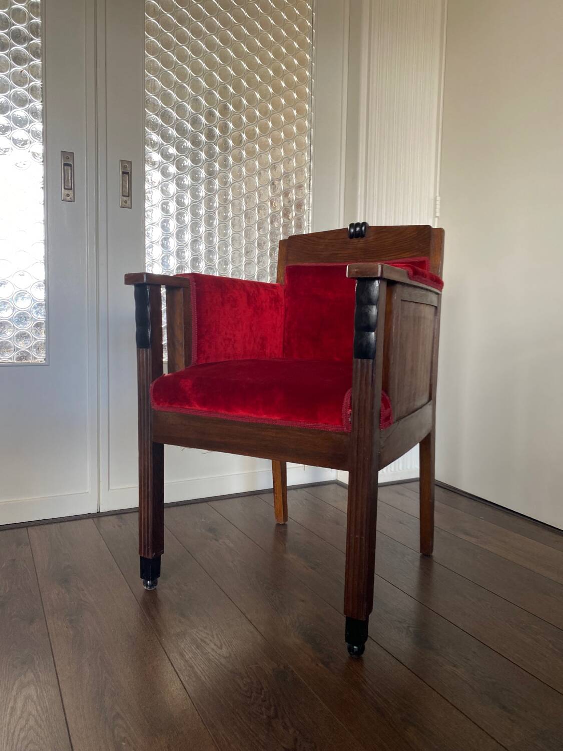 Bureau ou Chaise d'Appoint Art Déco en Chêne de l'École d'Amsterdam, années 1920