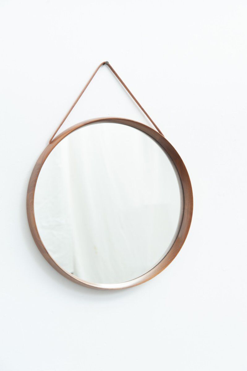Round mirror by Uno & Östen Kristiansson for Luxus, 1950s