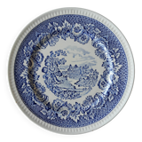 Assiette murale en céramique bleue signée Royal Swan, Angleterre, 1950