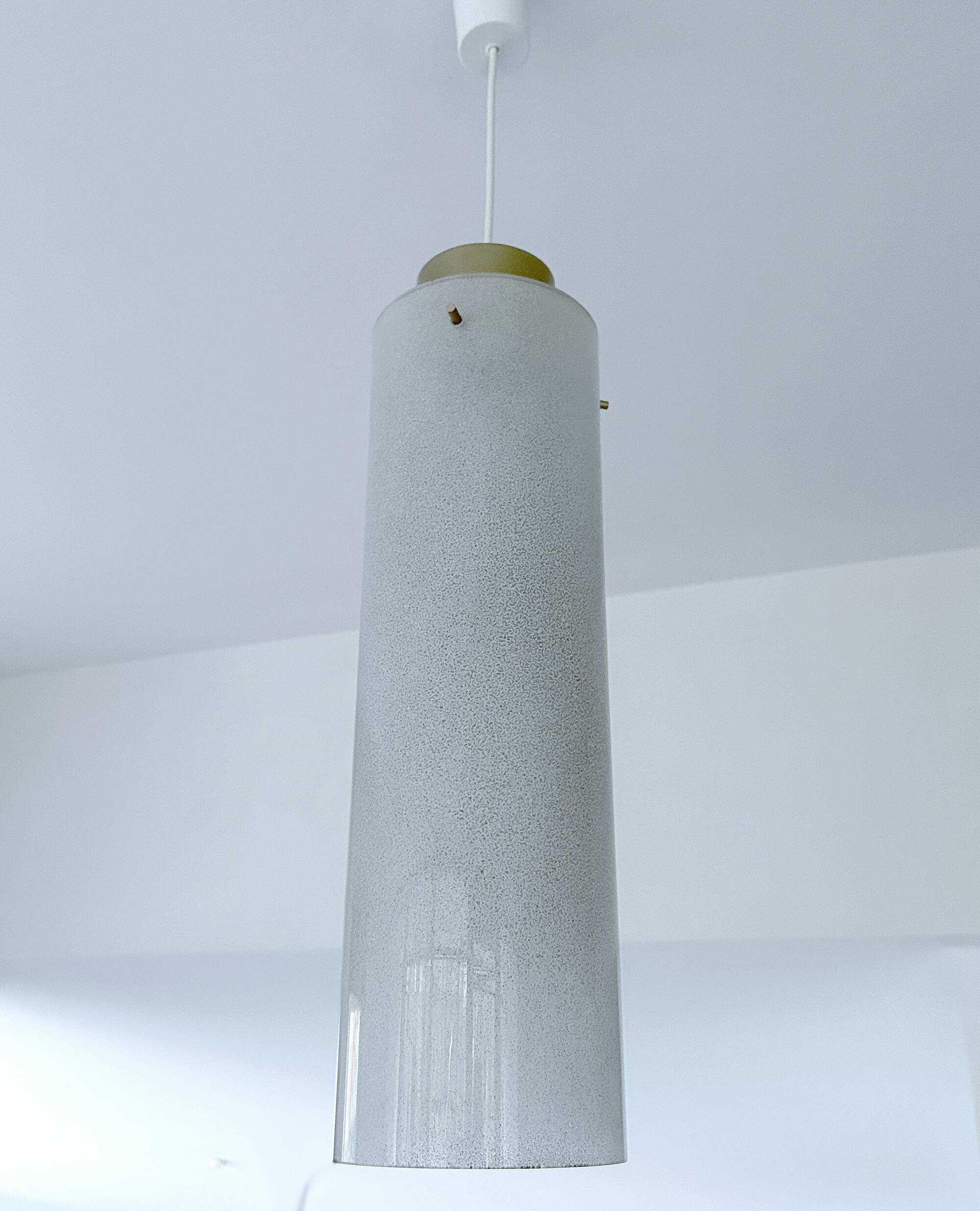 Large vintage glass pendant light, 60s