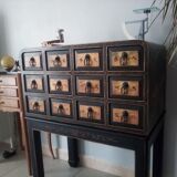 Furniture with an ancient Asian apothecary drawer