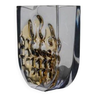 Large cut-glass vase by Ladislav Oliva, Exbor, circa 1970