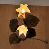 Flowers early 1970s brass lamp