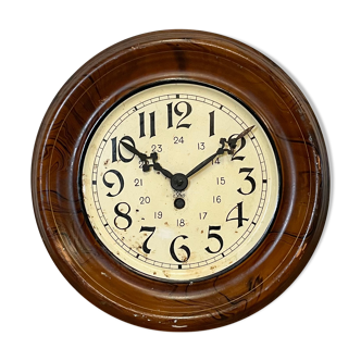 Vintage Brown Iron Clock, 1930s