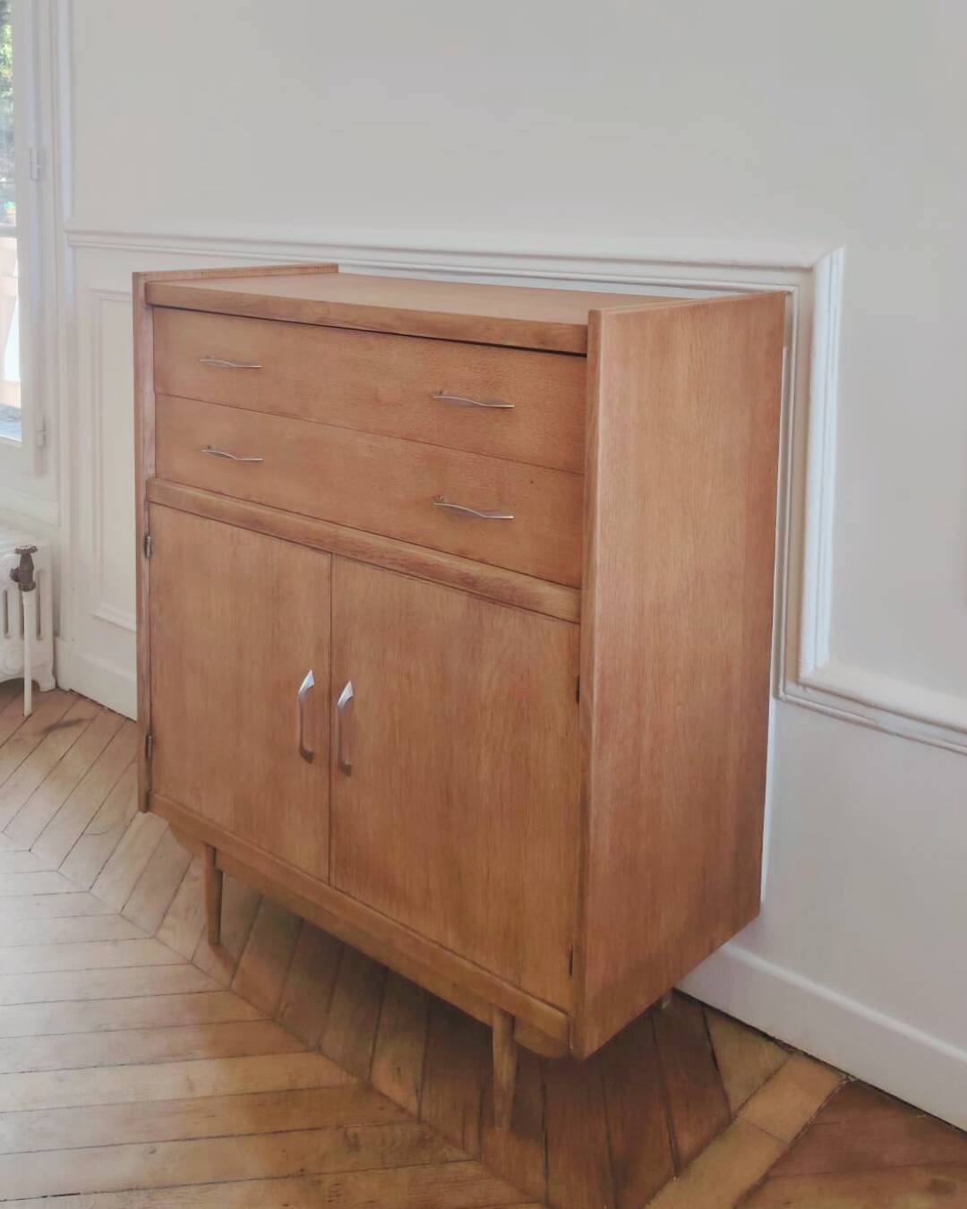 Renovated vintage high sideboard, 1960s