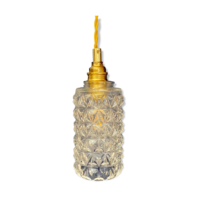 Baladeuse tulipe vintage en verre moulé