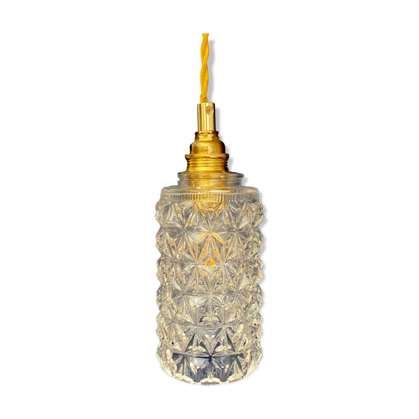 Baladeuse tulipe vintage en verre moulé