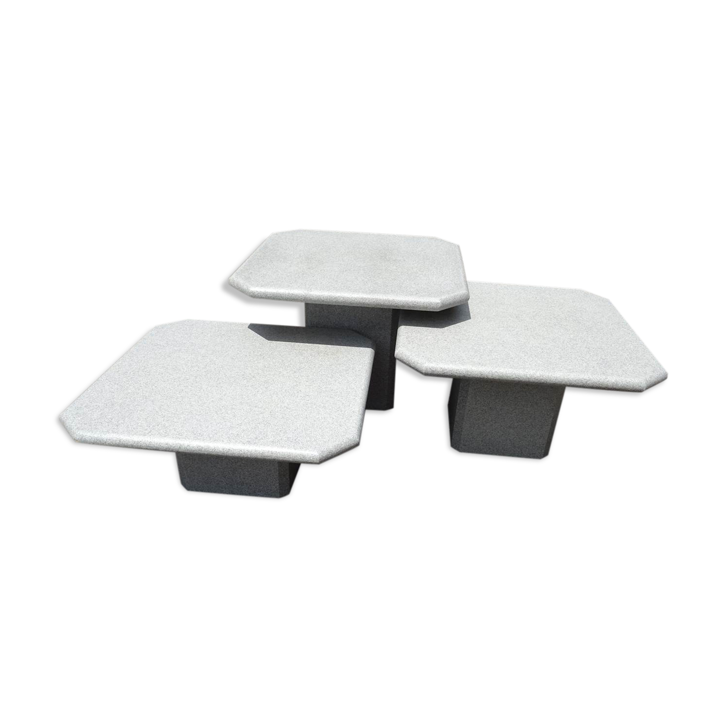 Set of 3 modular coffee tables 80s