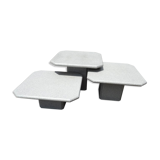 Set of 3 modular coffee tables 80s