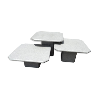 Set of 3 modular coffee tables 80s