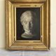 Study of a young girl in plaster, oil on canvas, 19th century, gilded frame.
