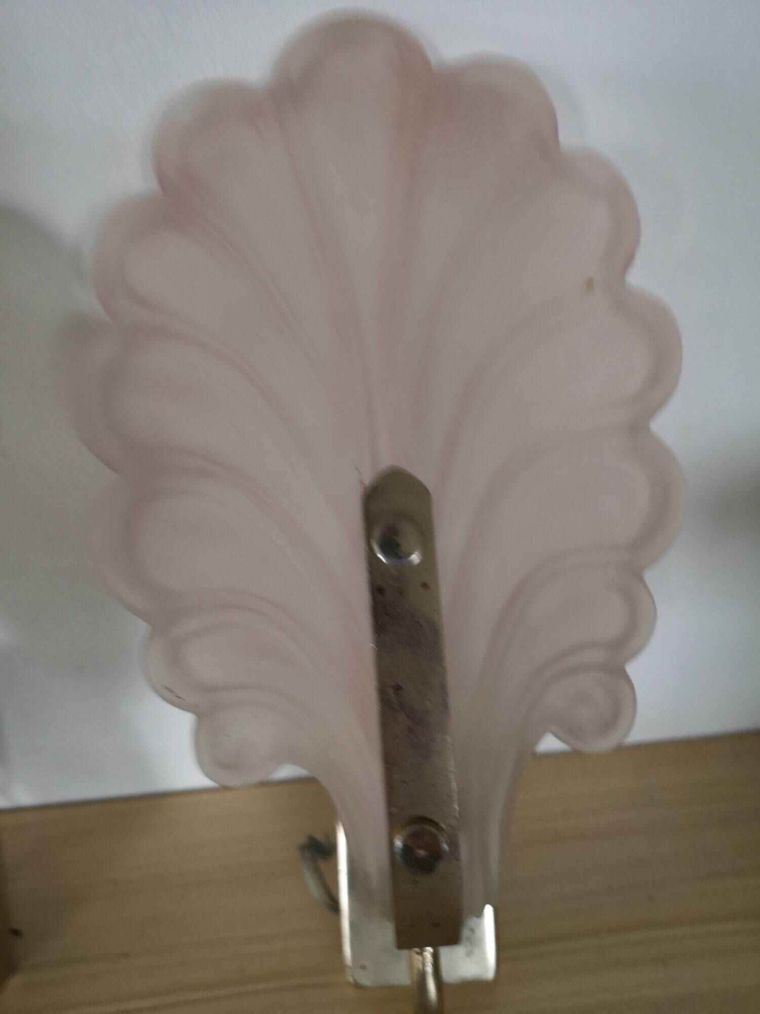 Paire d'appliques en patte de verre, décor florale vintage 70