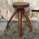 Tabouret Sellette Bois Brut + Assise Rondin Vintage