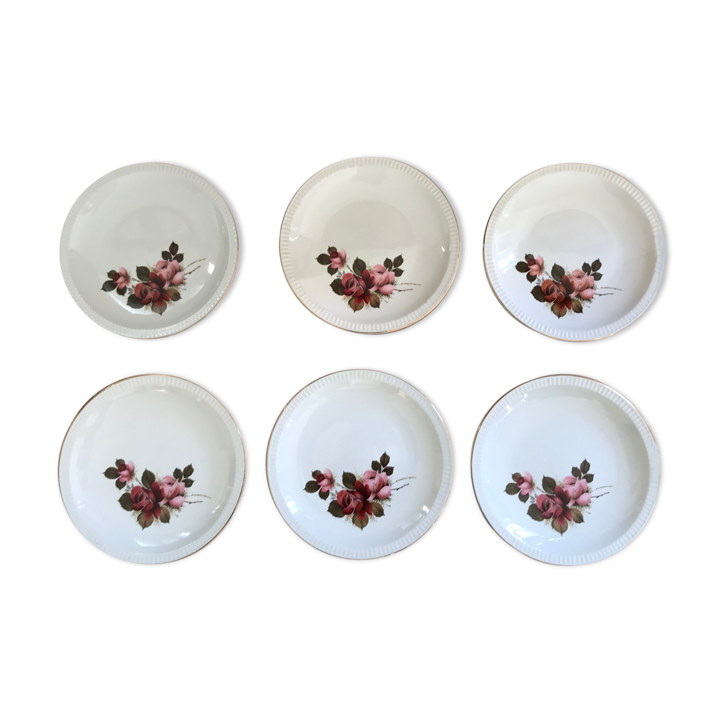 Set de 6 assiettes plates Sarreguemines décor Richemond