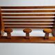 Vintage design wall coat rack, 3 oval hooks, 50s/60s, 62 cm