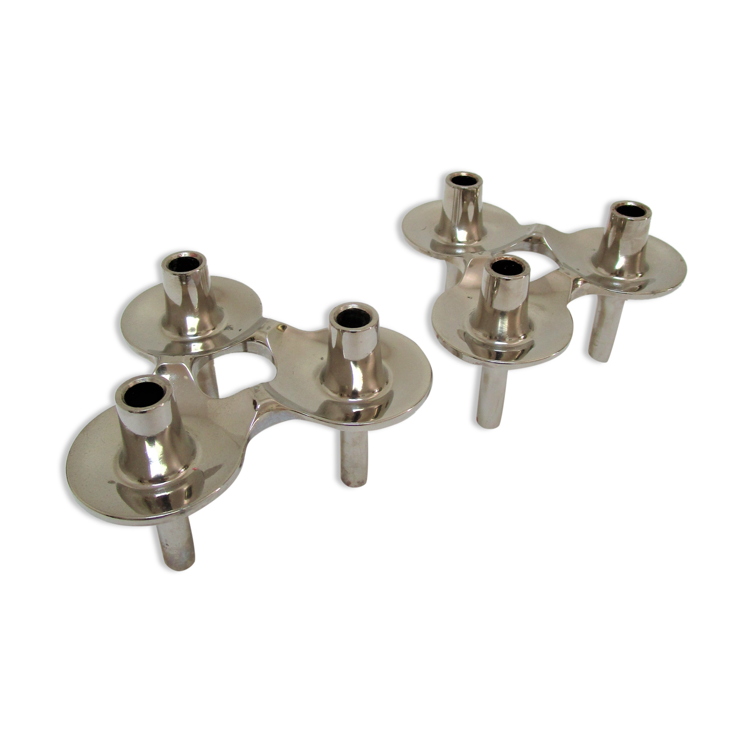Pair of orion candle holders by fritz nagel and caesar stoffi