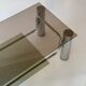 Chrome-plated metal and smoked glass coffee table, 1970