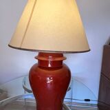 Red ceramic table lamp