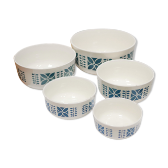 Set of 5 vintage ceramic bowls and bowls