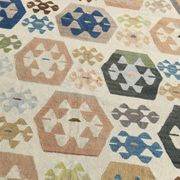9x11 Geomtric Rare Style Luxury Kilim Rug, Large Area Vintage Kilim Rug