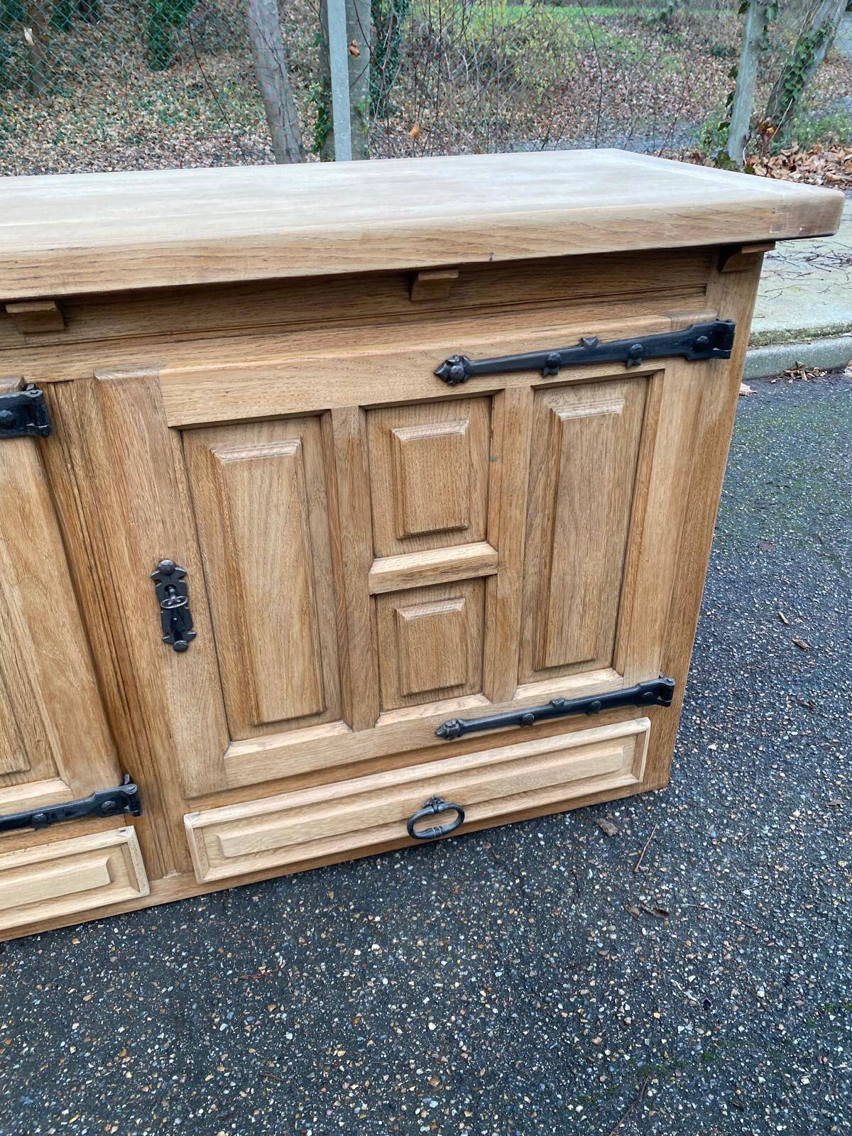 Brutalist Art Deco style sideboard, 232cm, 19th century