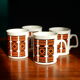 4 Staffordshire pottery ceramic mugs