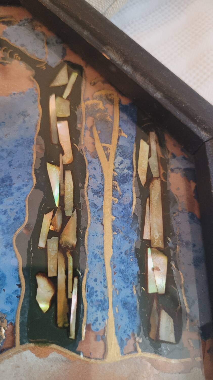 Painted glass tray 1930