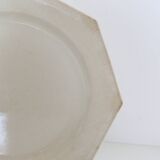 Creil and Montereau plates, 19th century, Perle model, ivory / set of 3