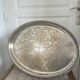 Vintage Silver Metal Tray Floral Rococo Pattern 55x40cm 1970