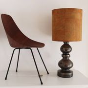 Italian Ceramic Table Lamp by Aldo Londi with Cork Lampshade, 1960